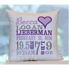 Heart - Birth Announcement Pillow